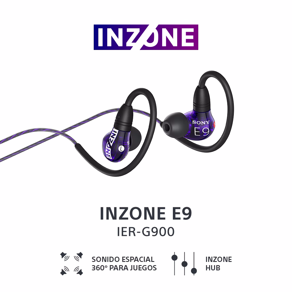 Audífonos in-ear Sony INZONE E9 en el acabado violeta cristal