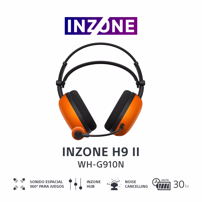 Audífonos Sony INZONE H9 II en la edición especial color naranja de Fnatic